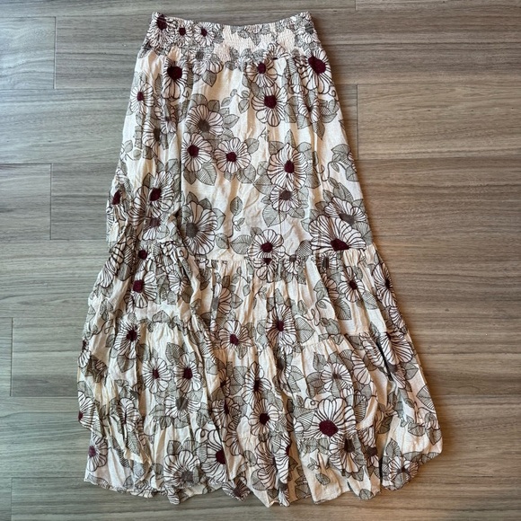 Free People Morning Sun Floral Print Maxi Hi Lo Skirt Size Small - Picture 5 of 9